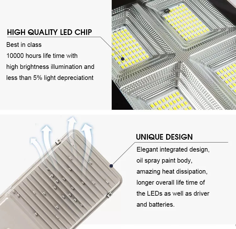 Integrated Solar Lamp Garden Home Town Die Casting Aluminum IP65 Good Heat Dissipation Led Split Solar Street Light