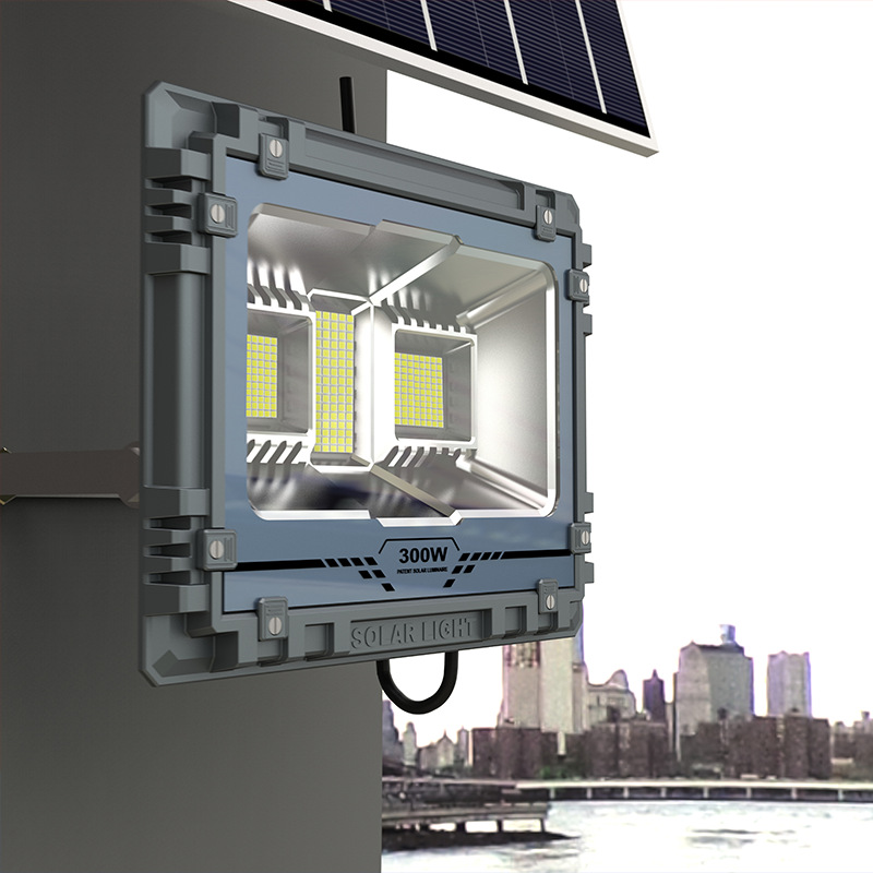 Solar LED Floodlight IP65 Waterproof Aluminum Outdoor Road Light High Power Super Bright 45 Beam Angle New Rural Courtyard