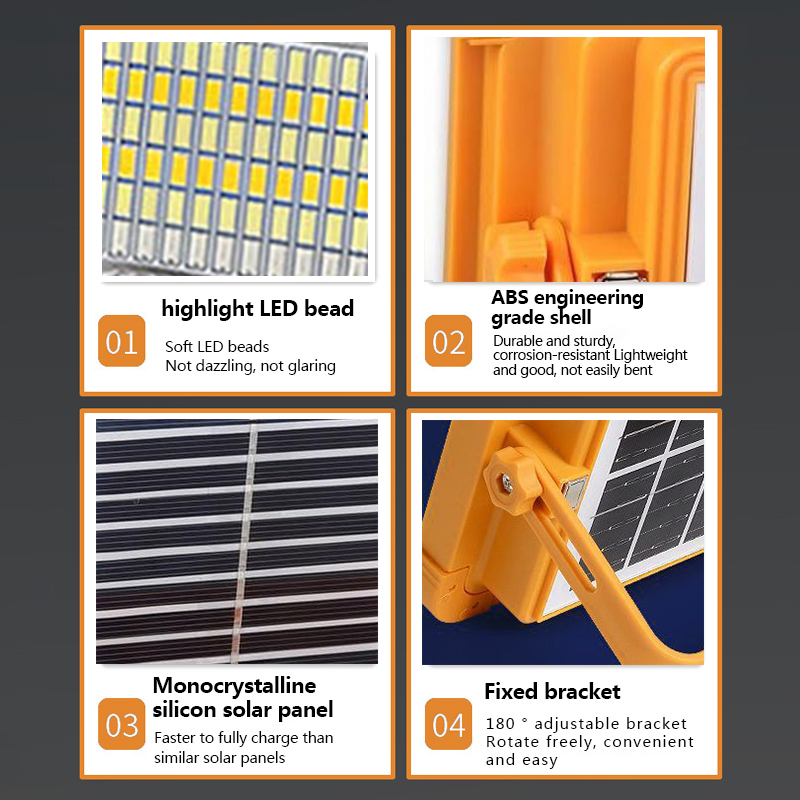 Garage Warehouse Sports Stadiums Camping Working Lighting 100W Emergency Portable Solar Floodlight Rechargeable Led Flood Light