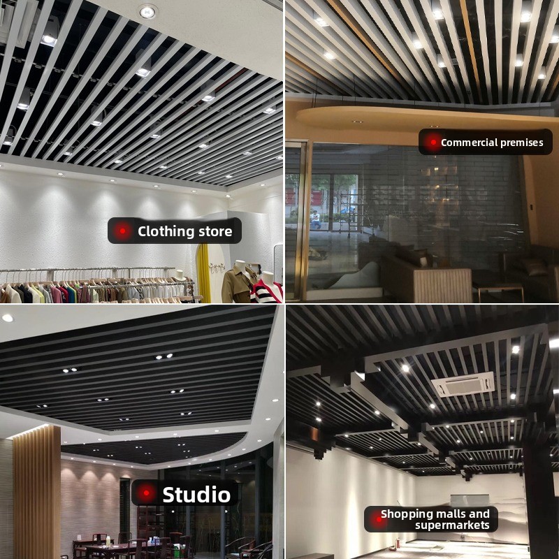 LED Aluminum Square Tube Double-Head Cylinder Spotlight COB Commercial Canopy Light for Ceiling and Shop