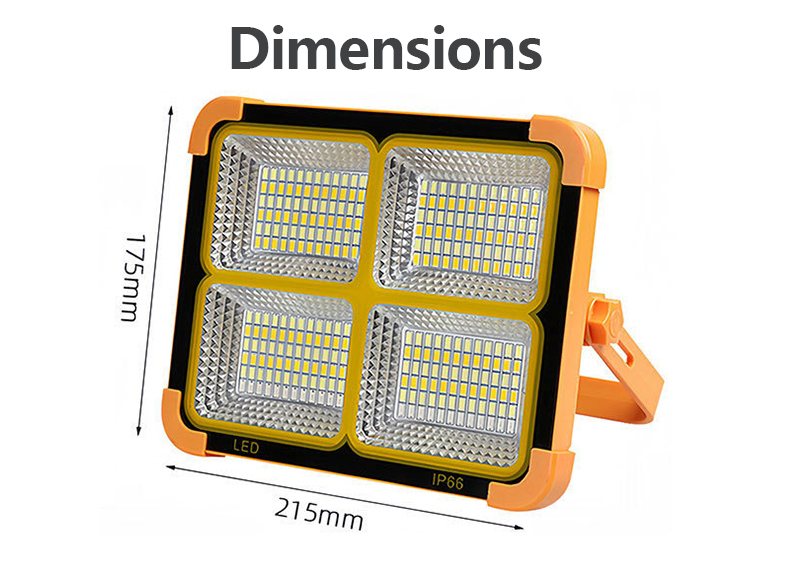 Garage Warehouse Sports Stadiums Camping Working Lighting 100W Emergency Portable Solar Floodlight Rechargeable Led Flood Light