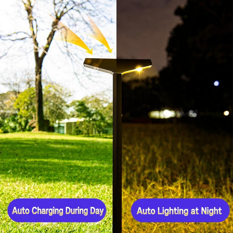 2LED Solar Lawn Lamp 8H Runtime IP65 for Garden Flower Bed Path Lighting