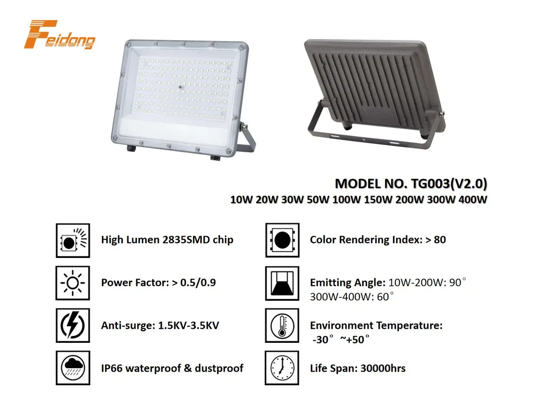 Outdoor IP66 LED Lighting LED Floodlight Flood Lamp Ultra Slim LED Flood Light