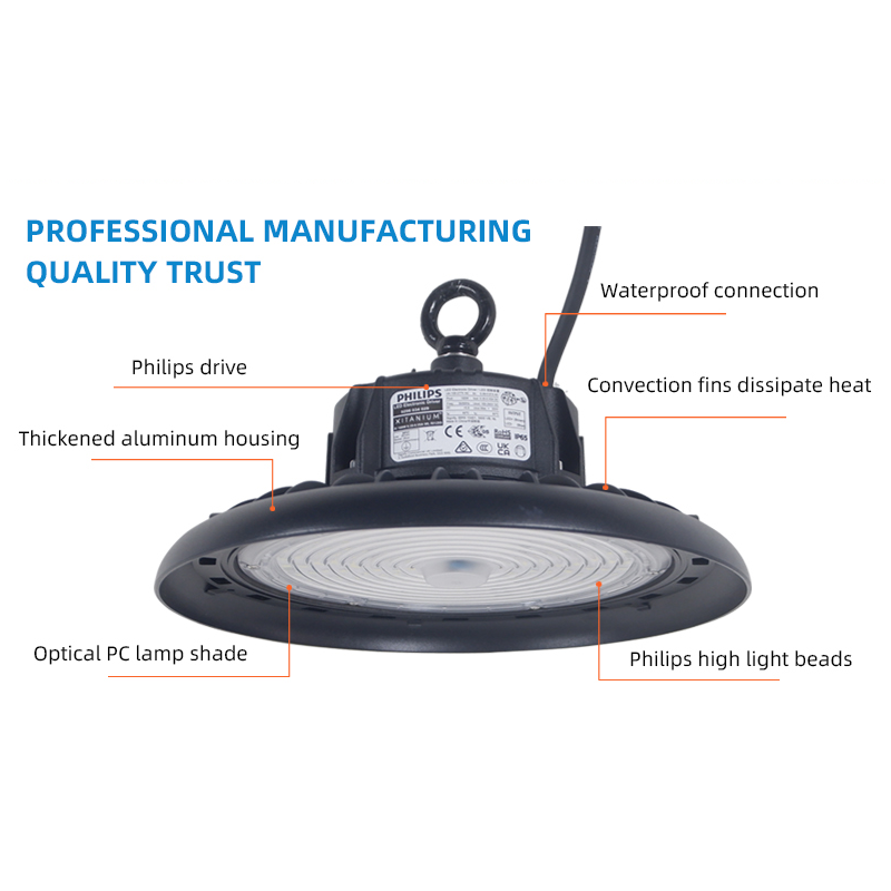 IP65 Outdoor UFO LED High Bay Light Waterproof Industrial Lighting 200W for Warehouse Canopy Workshop Shed