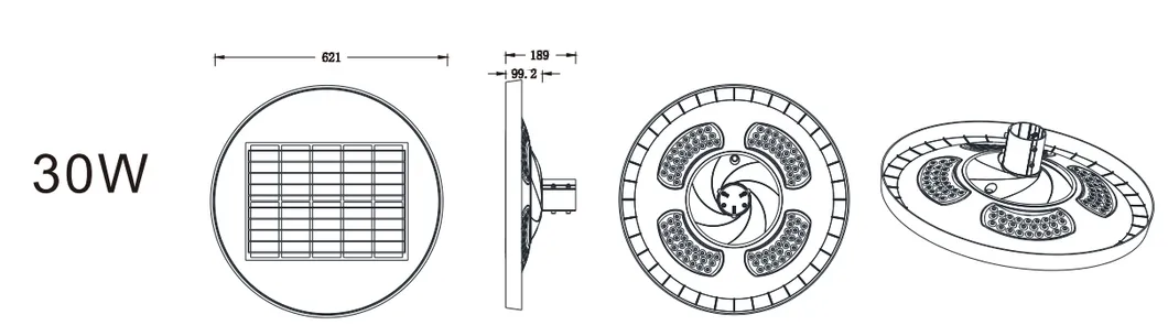 Solar Street Light Dimensions Design Drawing 1