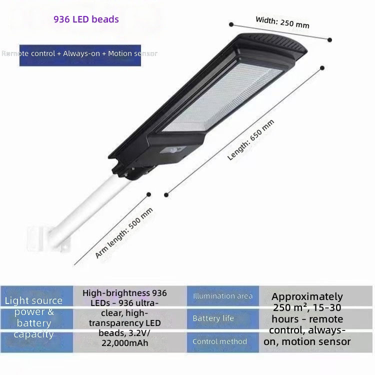 LED Solar Light 100W200W300W Solar Outdoor Lighting IP65 Waterproof, Dustproof And Lightning Protection