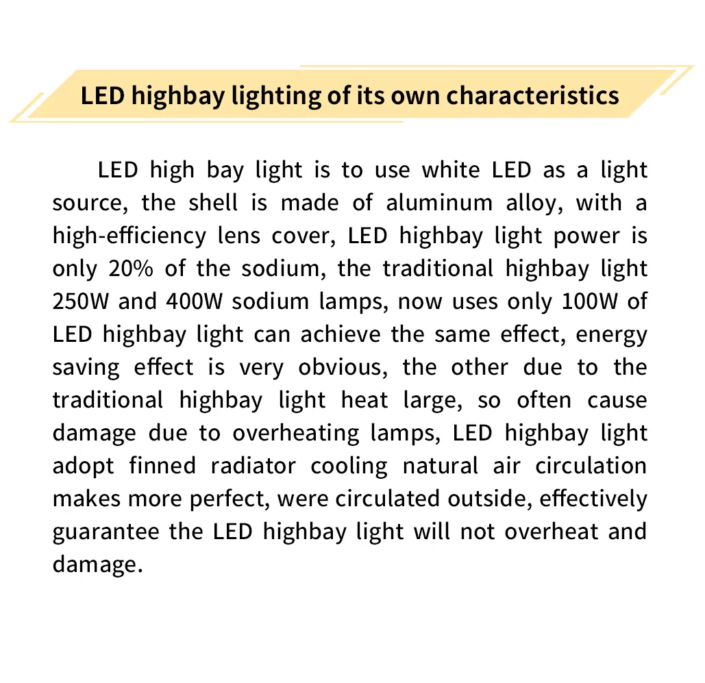 UFO LED High Bay Light Features