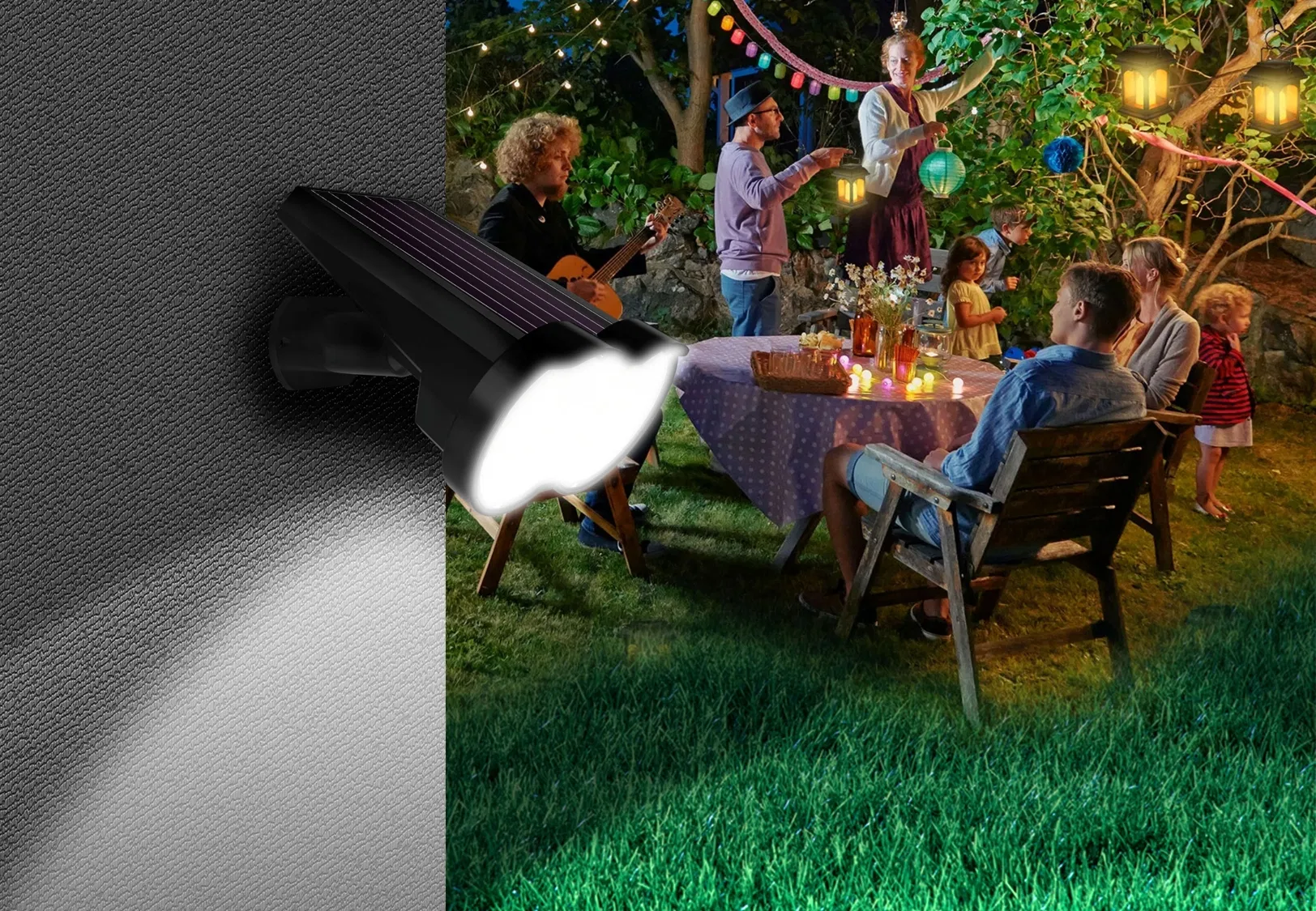 2 in 1 Installation Solar Wall Lamp Garden Spike IP44 Pathway Spotlight Outdoors Light