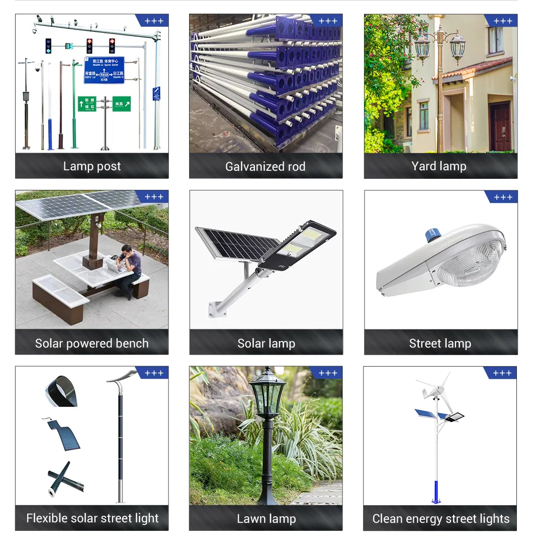 Modern Solar Pole Light LED with Remote Control for Street Garden Plaza