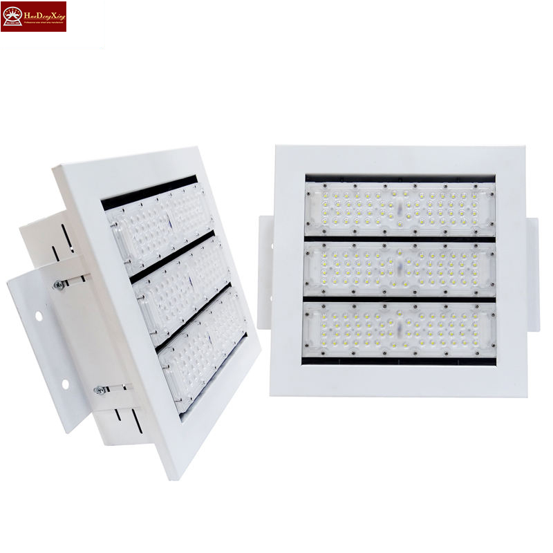 100W/150W/200W LED Canopy Light ROHS Certified Die-Cast Aluminum Shoe Box Reflector Service Station Modular Flood Lamp AC Power