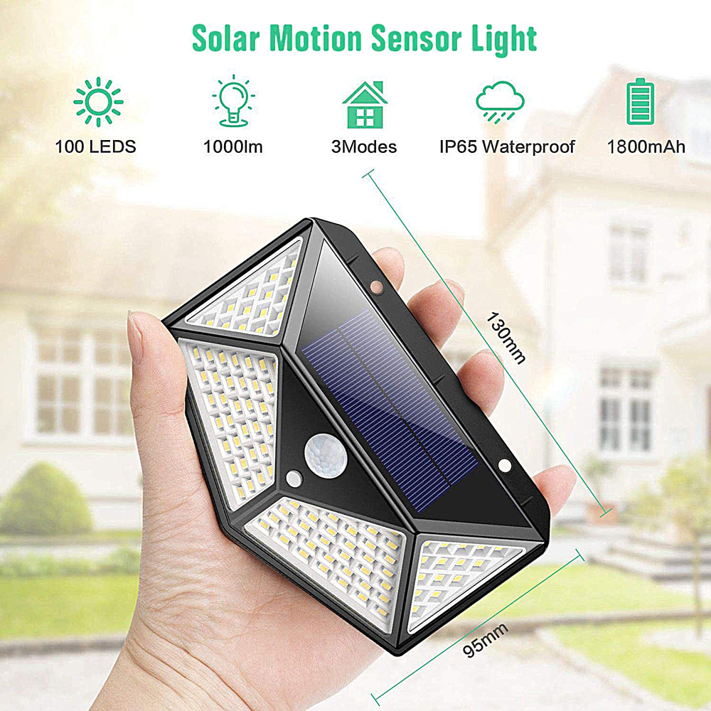 IP65 Waterproof Home Led Solar Light PIR Motion Sensor Outdoor Lamp Solar Security Wall Light 100 Led Solar Lights
