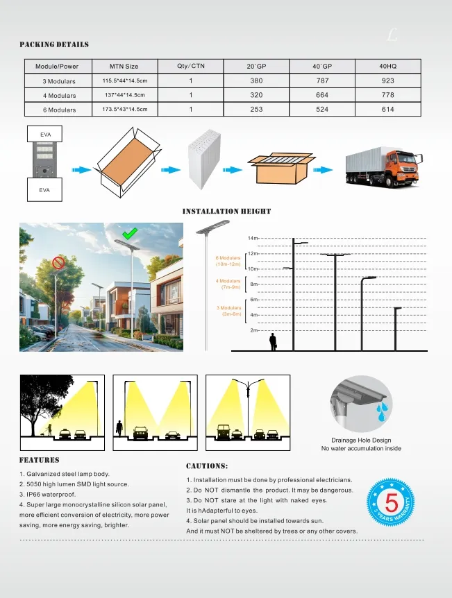 Outdoor Solar LED Street Lights Setup Guide