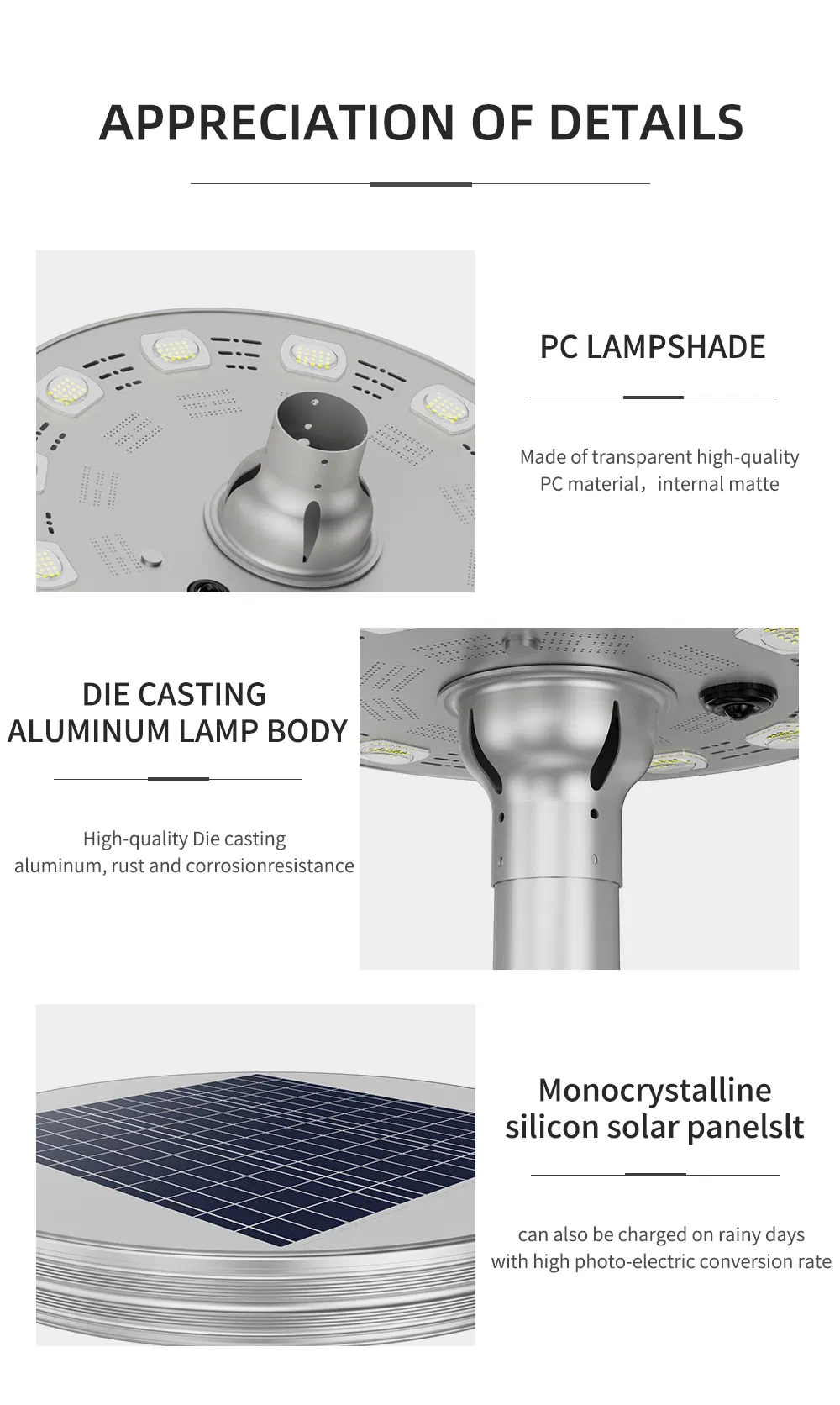 UFO Solar LED Street Light Product View 16