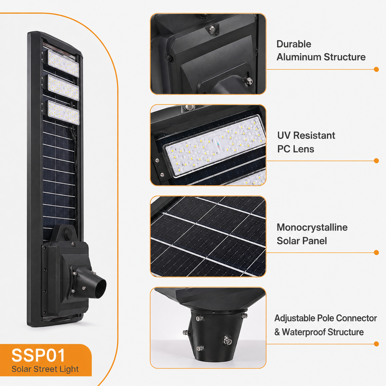 Solar Street Light Complete Set With Pole200W 300W IP65 LiFePO4 All in One Outdoor Road Lamp OEM Wholesale