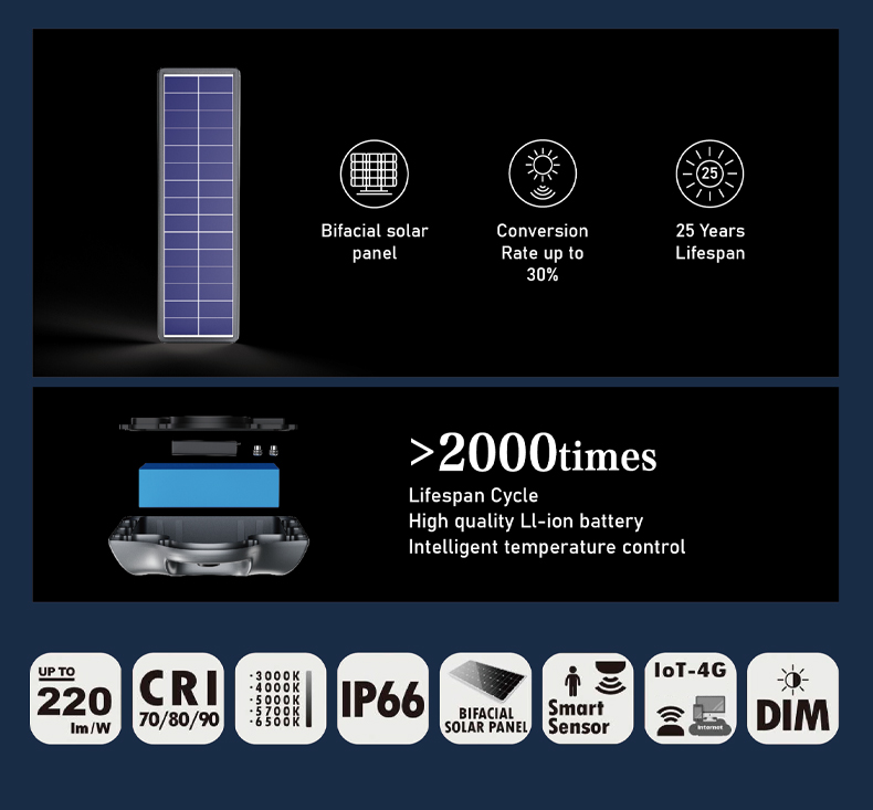 Solar Street Light All in One for City Road Lighting Project Design