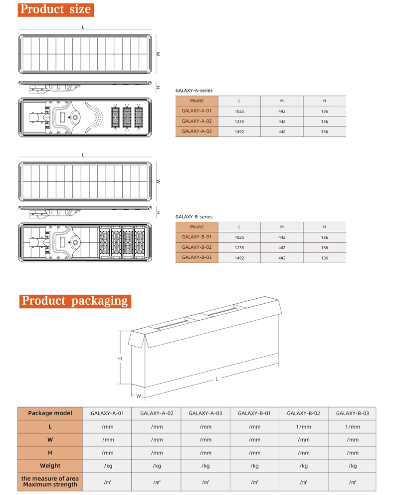 Solar Street Light Parameters Details 2