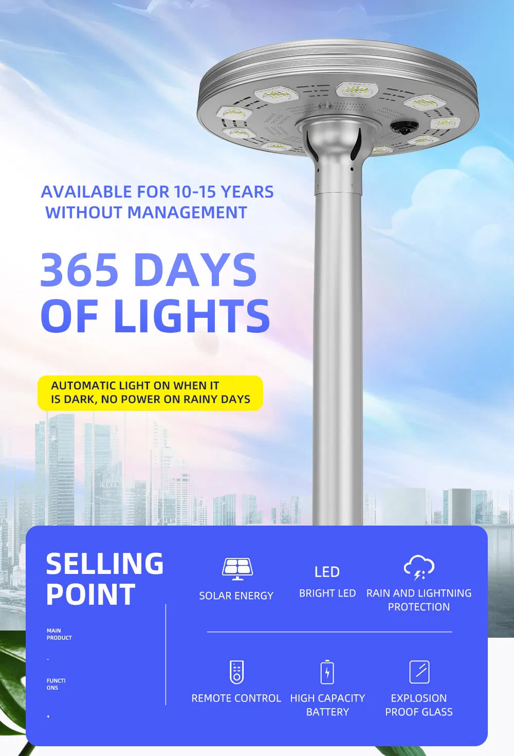 UFO Solar LED Street Light Product View 12