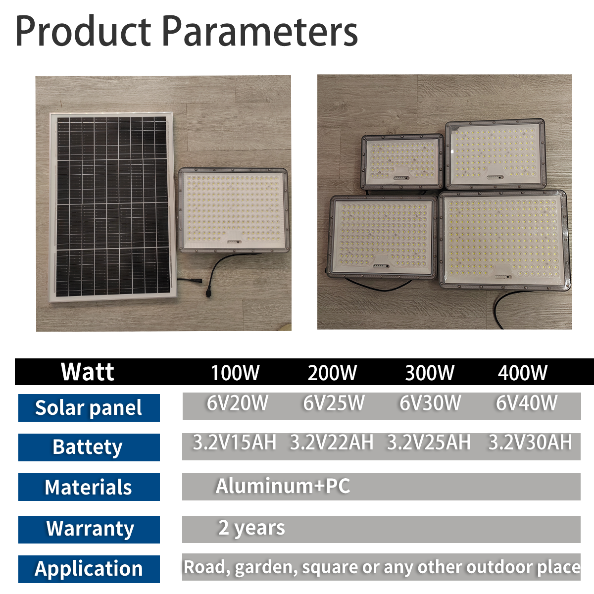 Factory Wholesale Solar Flood Light Outdoor Waterproof Remote Control 100W 200W 300W 400W SMD Led Solar Garden Lamp High-Power