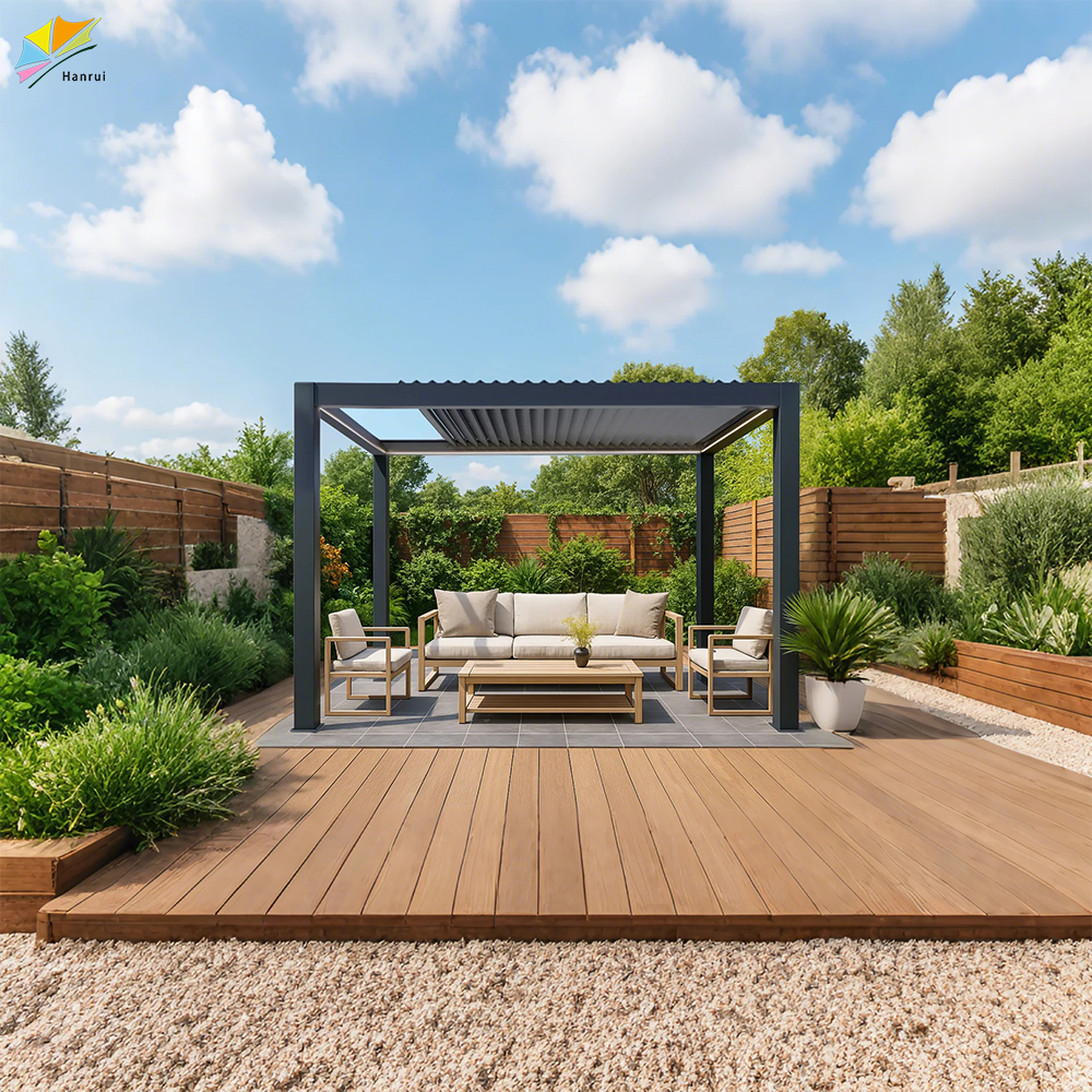 Garden Modern Bioclimatic Retractable Aluminium Profile Roof Awnings Shading Shade For Pergolas And Gazebos Outdoor