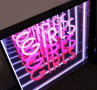 Custom 3D Infinity LED Creative Tunnel Lamp LED Illuminated Sign Tunnel Mirror Light for Retail Decoration