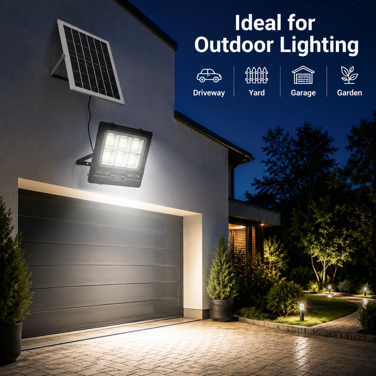 XG-T53 400W Solar Rechargeable LED Flood Light IP67 Waterproof 15000mAh Outdoor Garden Work Light With Remote Control