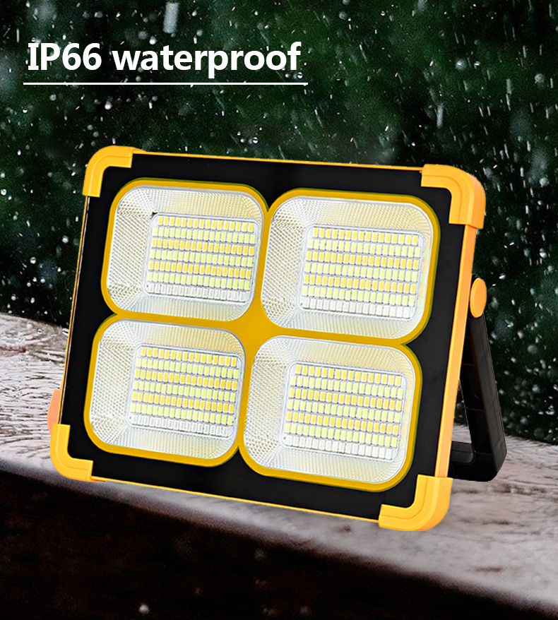 Garage Warehouse Sports Stadiums Camping Working Lighting 100W Emergency Portable Solar Floodlight Rechargeable Led Flood Light