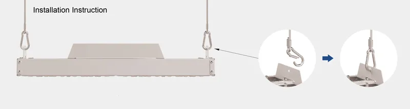 100W 200W 300W 400W Industral LED Linear High Bay Ceiling Tri-Proof Light for Warehouse Shopping Mall Hanging Lighting