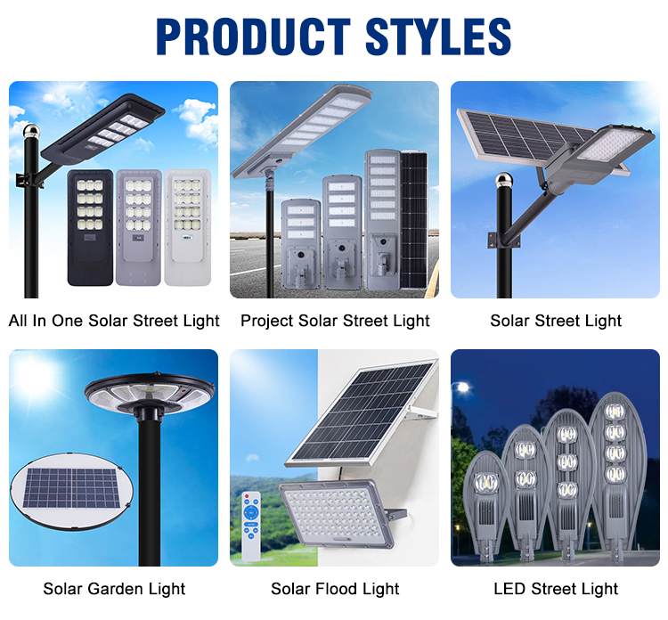 Wholesale 50W 100W 200W Solar LED Street Light IP65 Waterproof 2500-6500K Daylight Control for Villa Garden Rural Road