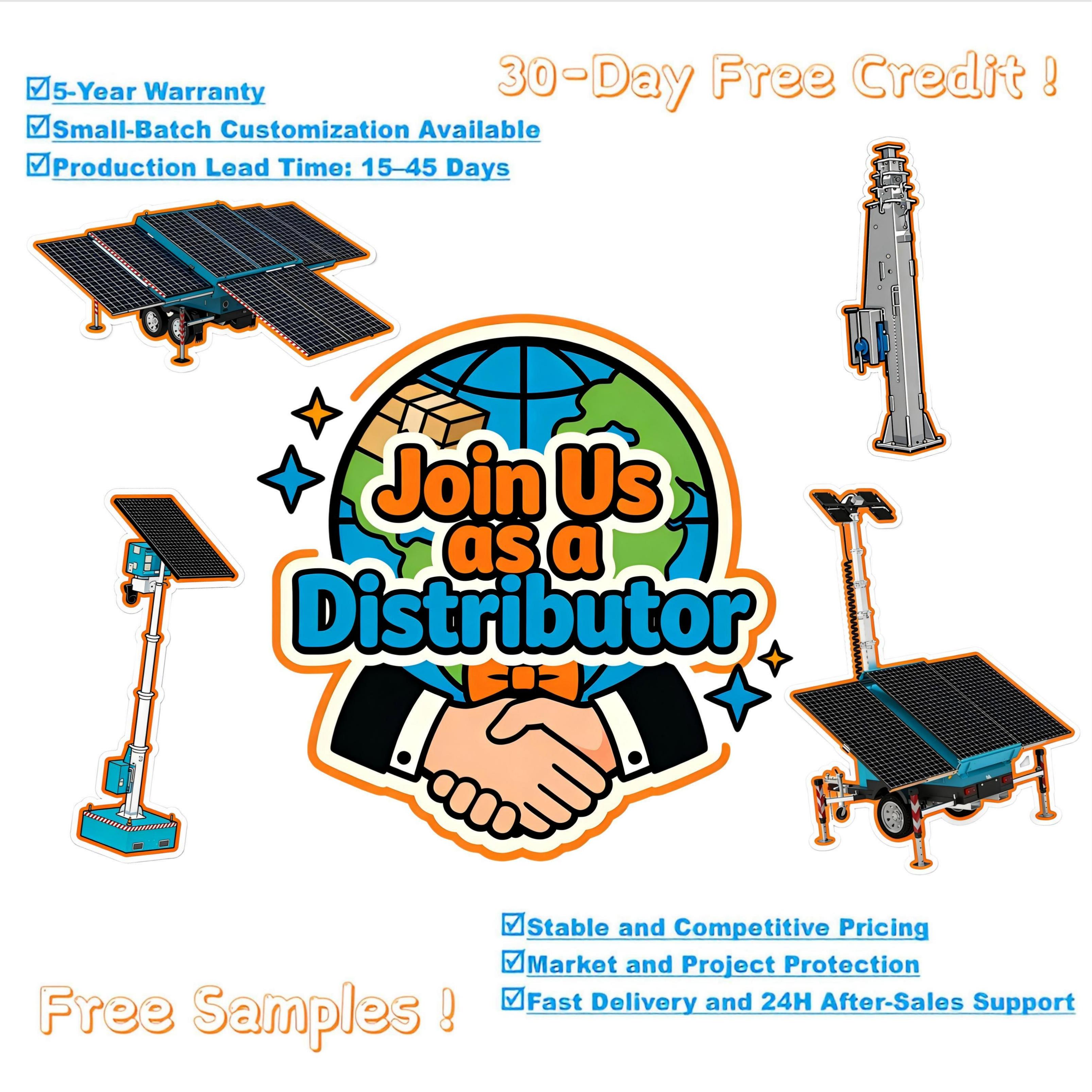 In Stock 2*60W LED Light With IP65 Rating 5-Year Warranty Solar Lighting Tower