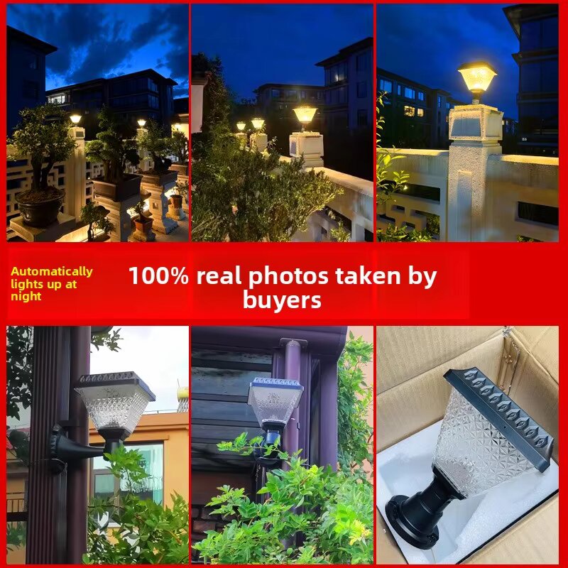 LED Solar Ground Insert Light Garden Villa Post Lamp, Outdoor Waterproof Fence Gate Courtyard Wall Landscape Light