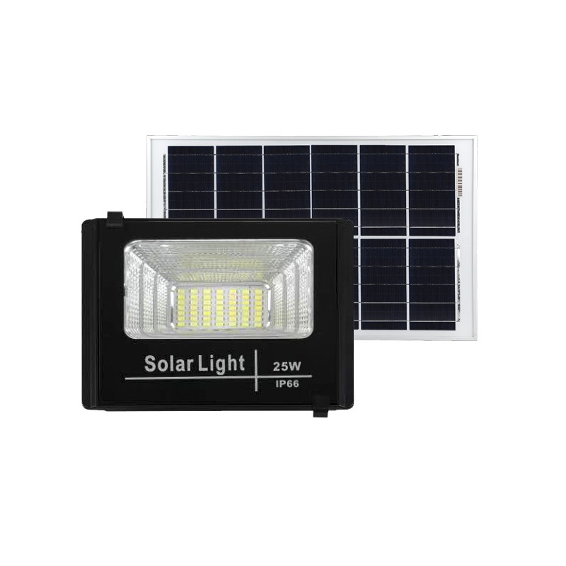 25W Dusk Till Dawn Solar Floodlight with LED Aluminum Body Home Solar Energy System for Outdoor Garden IP65 Rated
