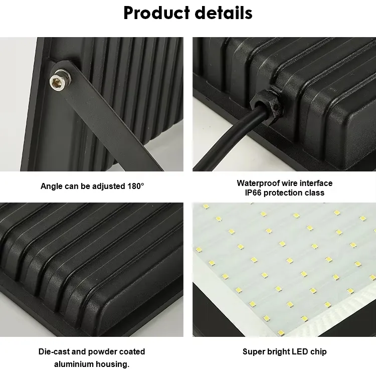 Die-Casting Aluminum IP67 200 Watt LED Flood Light Details 2