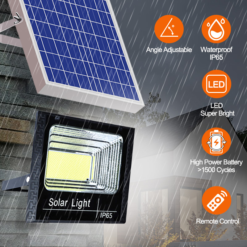 Super Bright IP67 ABS Solar Flood Light Outdoor Waterproof LED 40W-200W for Road Use