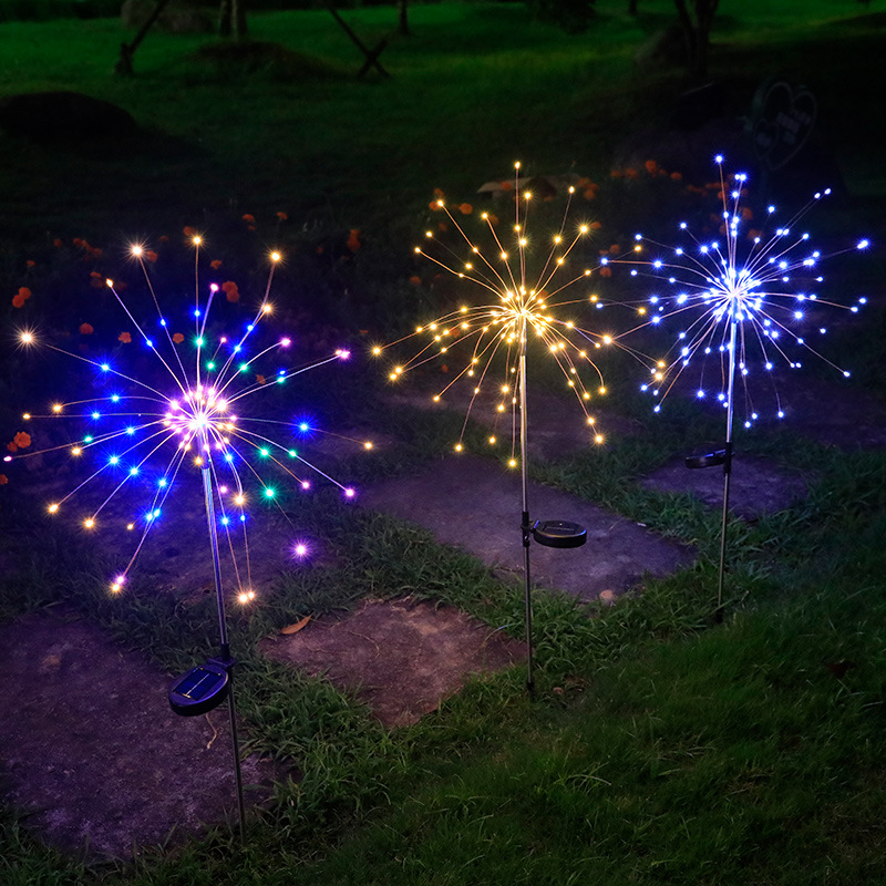 Ground Mounted Solar Firework Light Waterproof Outdoor Lamp For Lawn Patio Yard Flowerbed Landscape Decoration