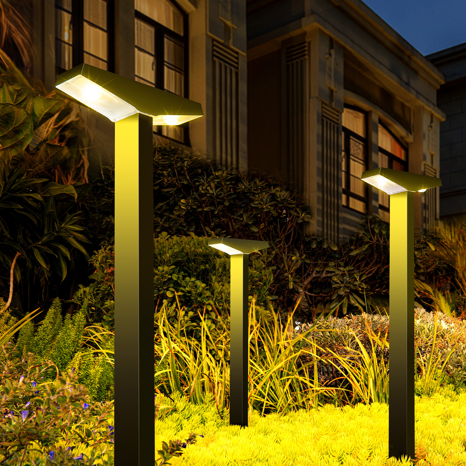 2LED Solar Lawn Lamp 8H Runtime IP65 for Garden Flower Bed Path Lighting