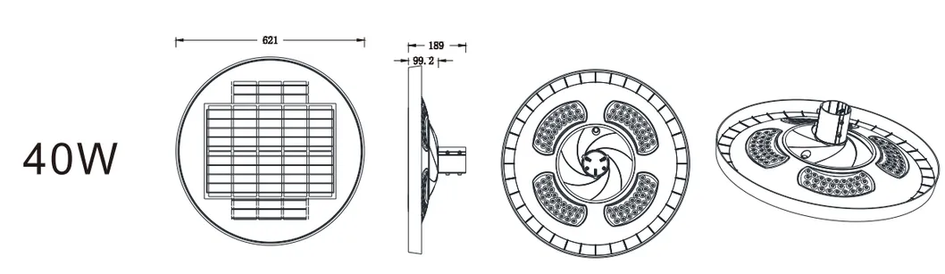 Solar Street Light Dimensions Design Drawing 2