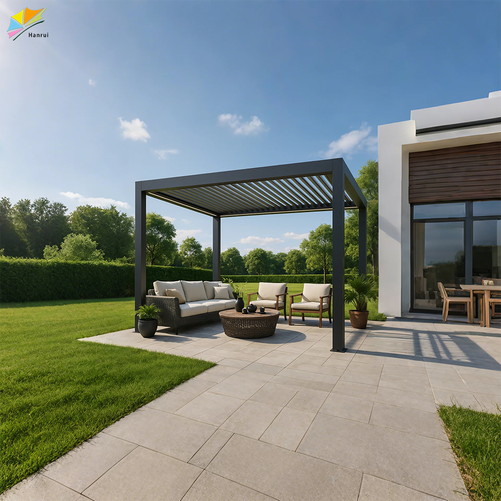 Diy Size 2x3m 3x3 4x4 5x5 5x4 4x6 6x3 M 6x4m Bioclimatica Aluminium Outdoor Pergola Motorized Roof And Automatic Screens