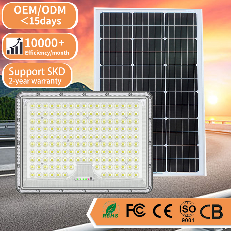 Factory Wholesale Solar Flood Light Outdoor Waterproof Remote Control 100W 200W 300W 400W SMD Led Solar Garden Lamp High-Power