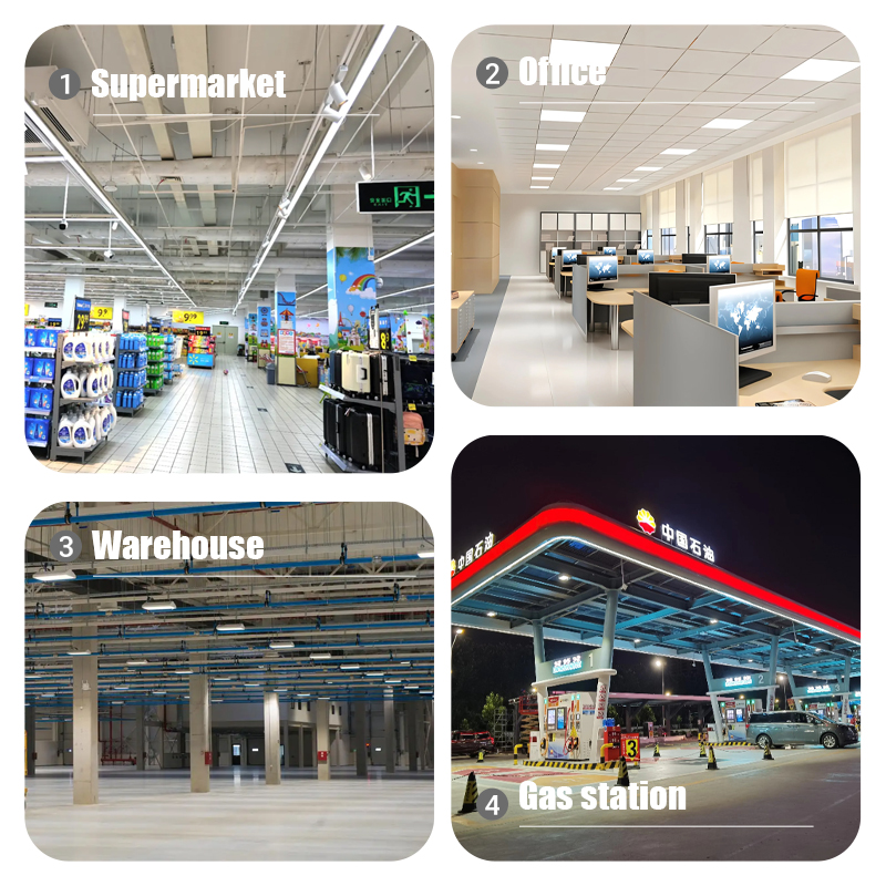 High Efficacy IP65 LED Canopy Light-100-300W Full CCT Range (2700-6500K) Gas Station &amp; Warehouse Lighting with 5-Year Warranty