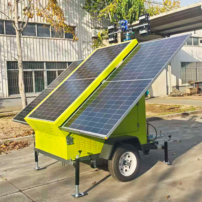 7m 9m Windproof And Waterproof Outdoor MobileManual Lifting LED Solar Light Tower