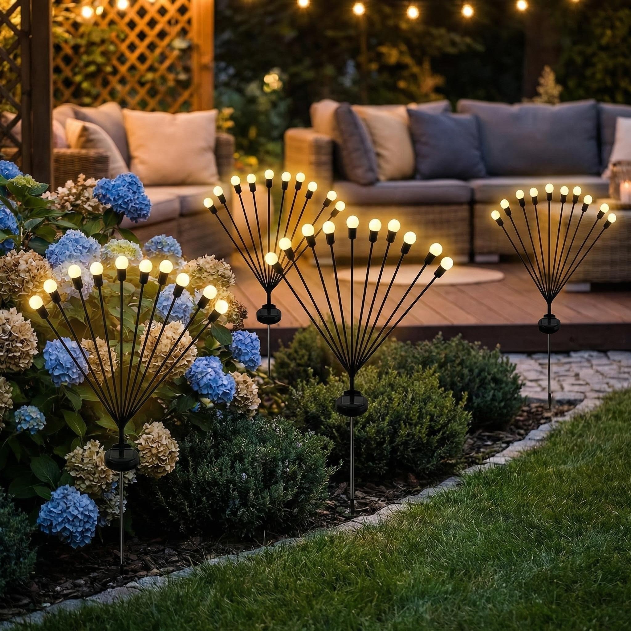 Solar Led Firefly Light Outdoor Waterproof Ip65 Wind Swaying Garden Landscape Pathway Patio Decorative Holiday Lighting