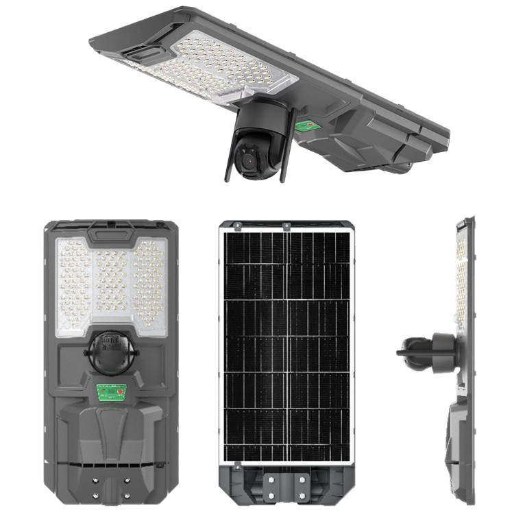 New All-in-One Solar LED Street Light with 4G WiFi Motion Sensor Camera Design IP65 ABS Lamp Body