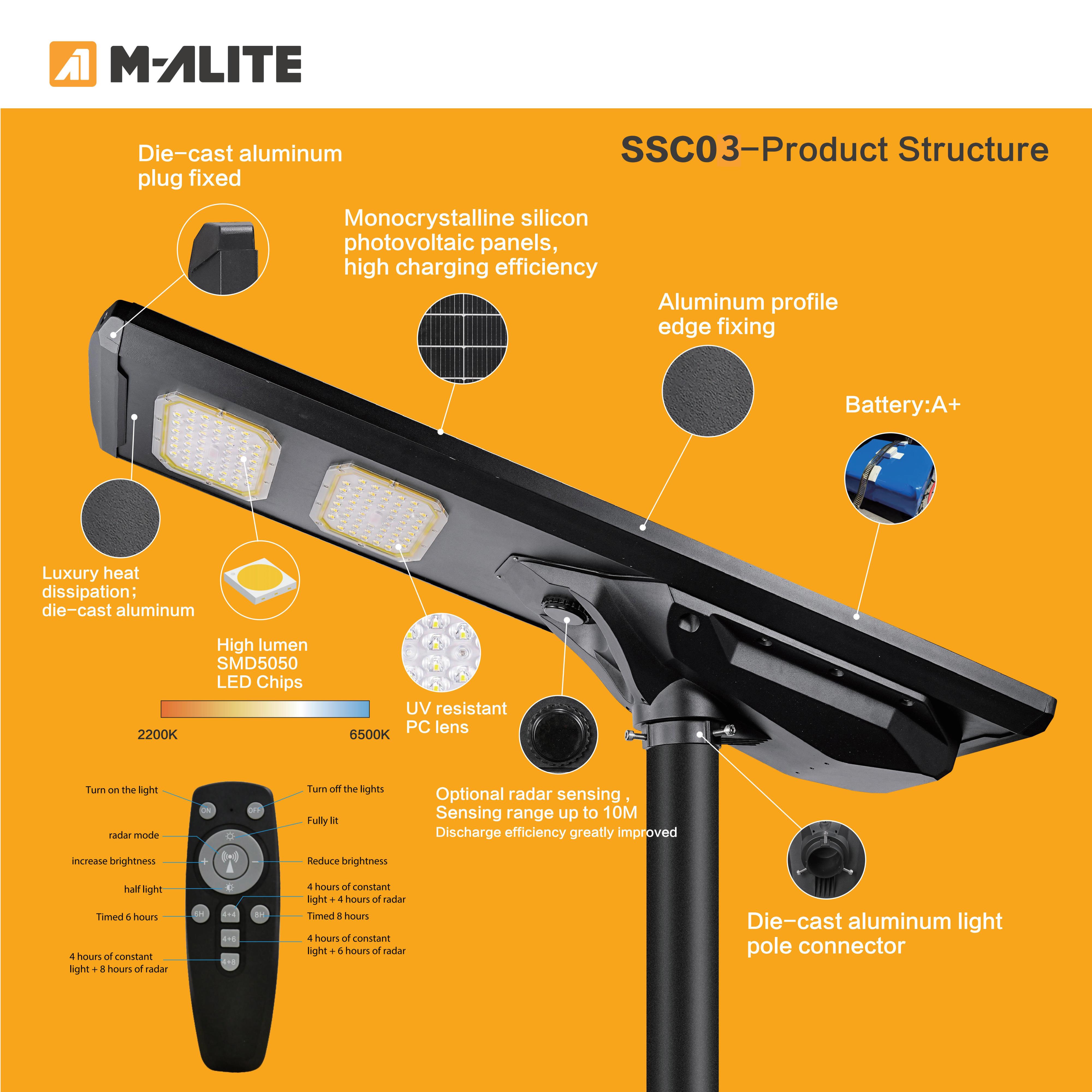 Reliable All In One Solar Street Light For Community Road Park Walkway And Residential Area Lighting