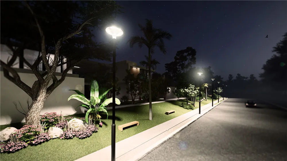 CE Modern Outdoor Mj-Ew800 UFO LED Solar Street Light for Garden Plaza Pathway Parking Lot