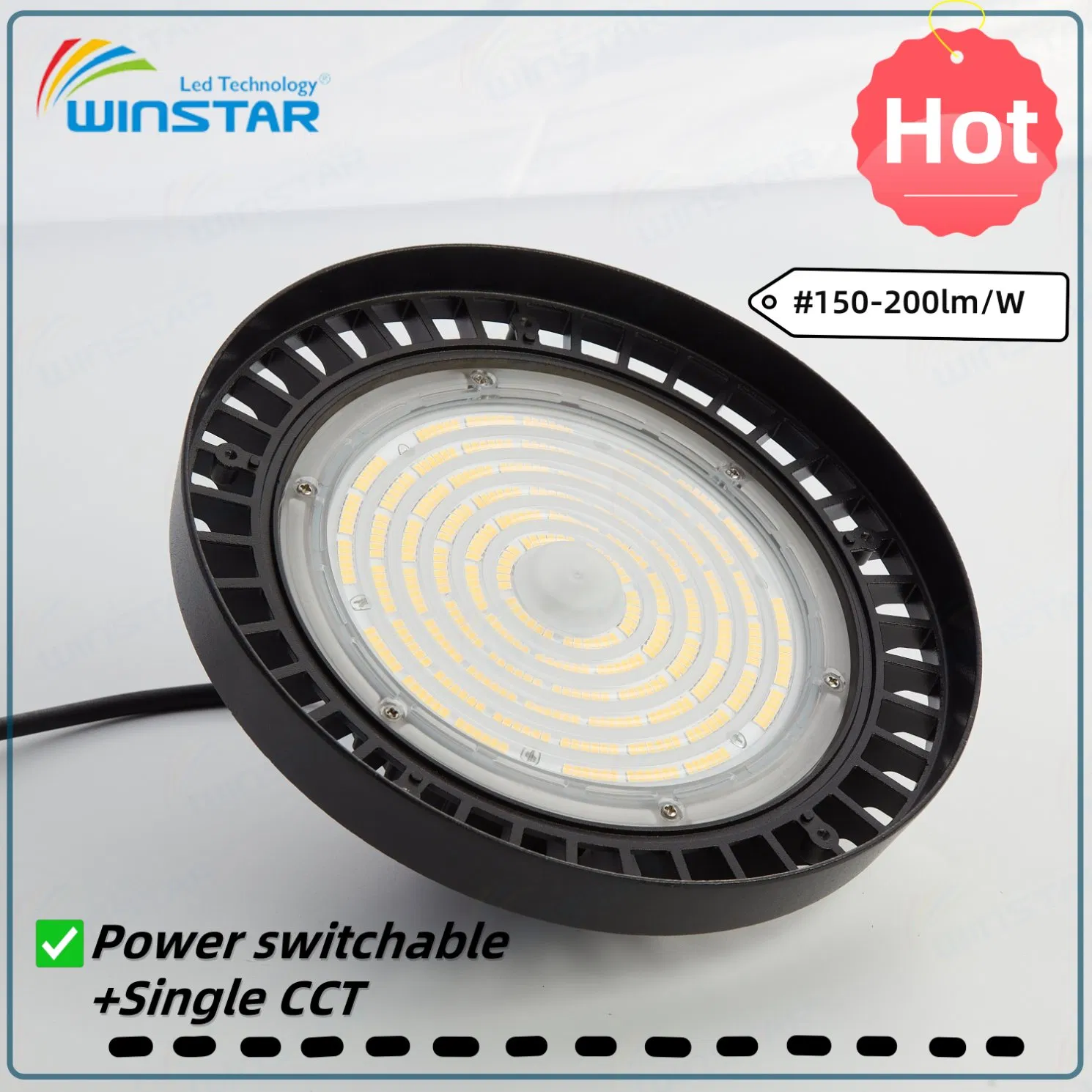 CCT Switchable Power Adjustable IP65 Warehouse UFO LED High Bay Light