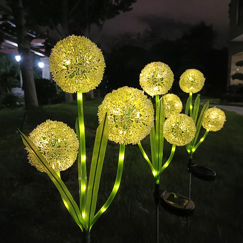 LED Solar Dandelion Floor Lamp Waterproof Small Outdoor Garden Lighting For Courtyard And Park Solar Panel Powered