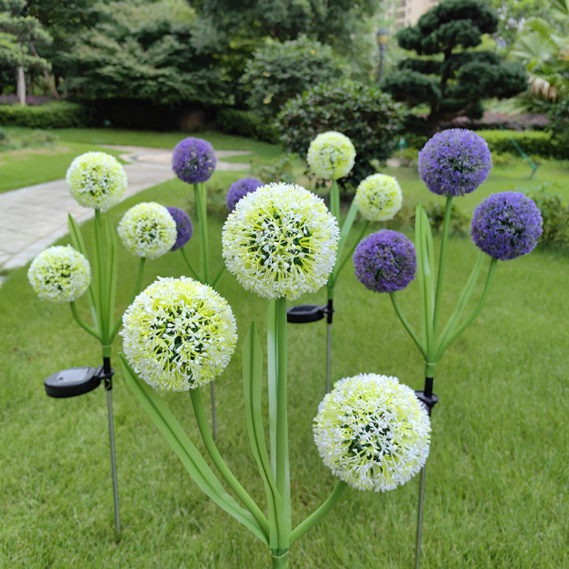 LED Solar Dandelion Floor Lamp Waterproof Small Outdoor Garden Lighting For Courtyard And Park Solar Panel Powered