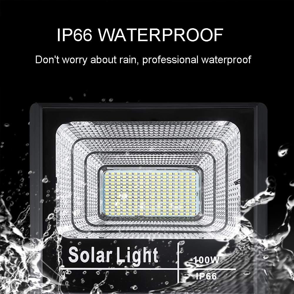 SLOER High Bright IP67 Waterproof Outdoor 100W Flood Solar Light LED Solar Panel Power ABS Remote Control Adjustable 3-Year