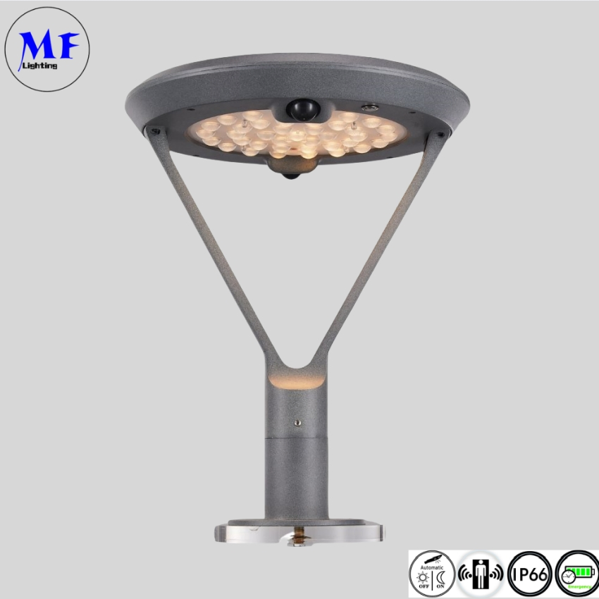 Direct Factory Price IP66 2000lm Outdoor LED Light Solar Panel PIR Sensor Solar Wall Light Post Top Light Solar Street Light Garden Light for Plaza Pathway