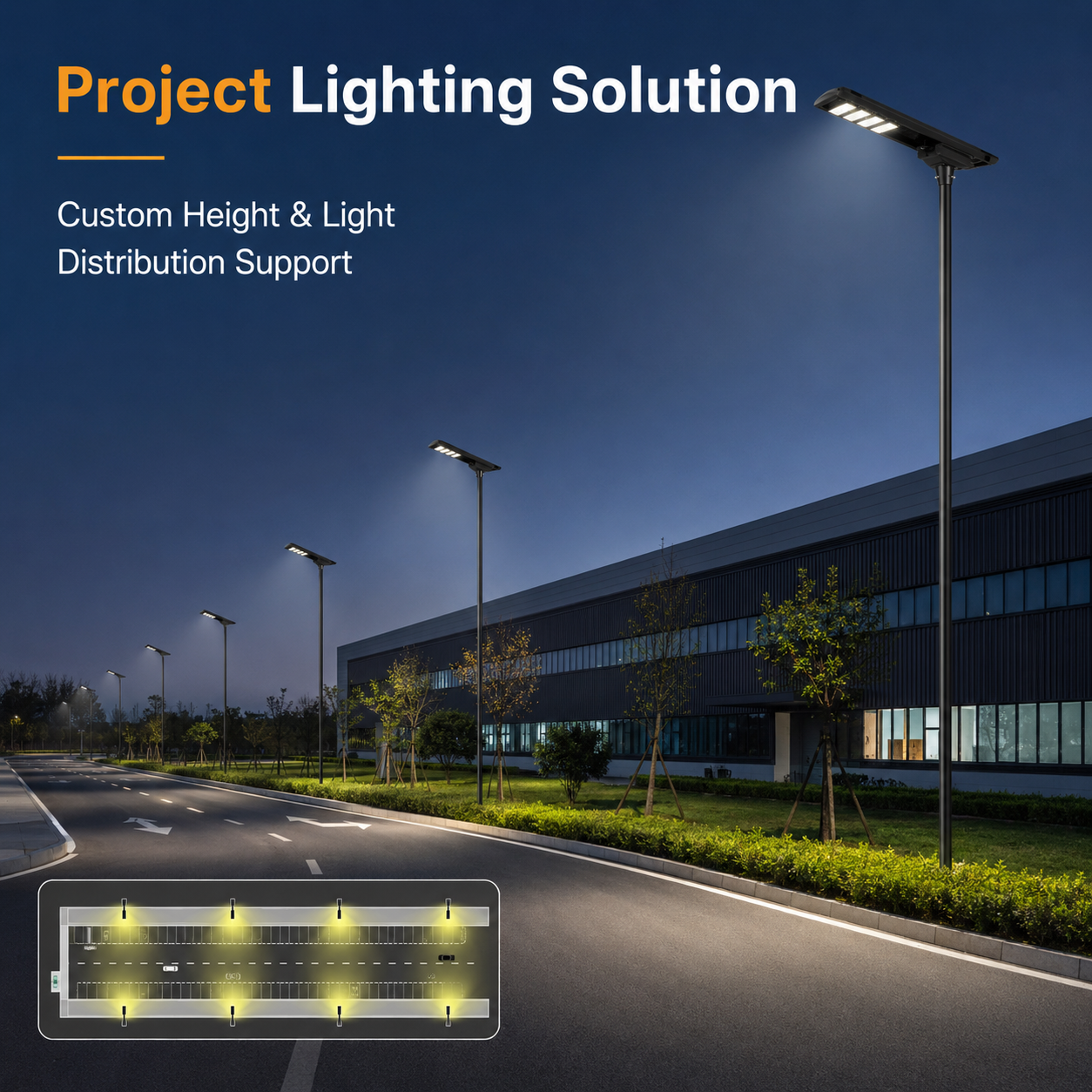 Solar Street Light Complete Set With Pole200W 300W IP65 LiFePO4 All in One Outdoor Road Lamp OEM Wholesale